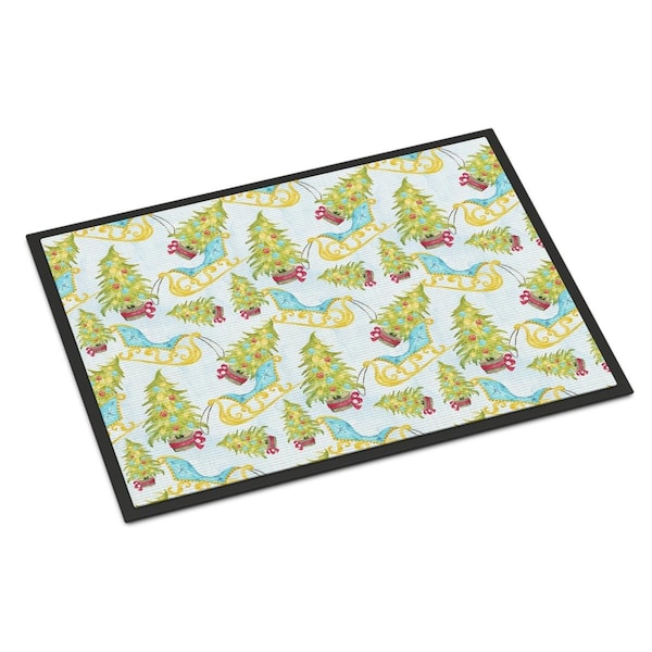 Carolines Treasures Christmas Tree and Sleigh Indoor or Outdoor Mat, 18 x 27 in. BB7486MAT - main